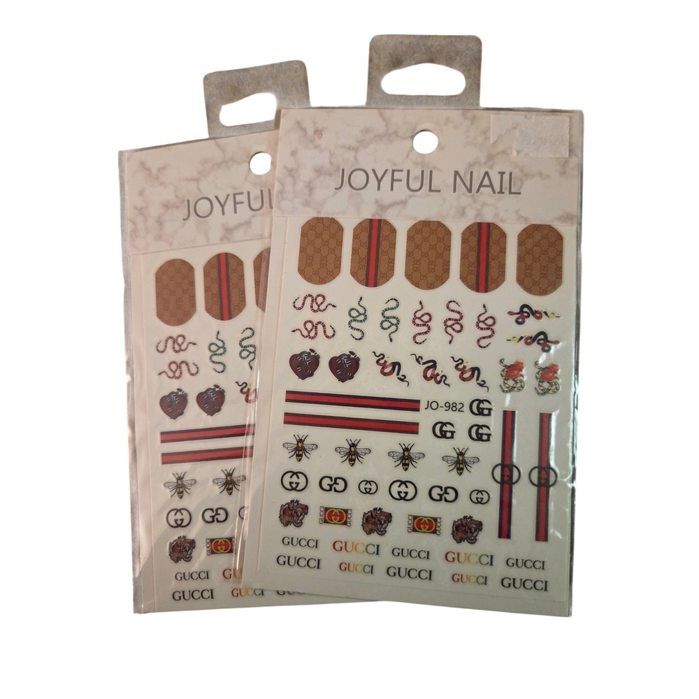 Joyful‎ Nail Water Decals Stickers Designer Inspired Snake Bee GG Pattern Set
